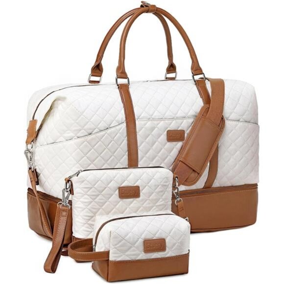 Weekender Bag, Large Travel Duffel Bag for Women, Carry on Overnight Bag - Picture 1 of 7